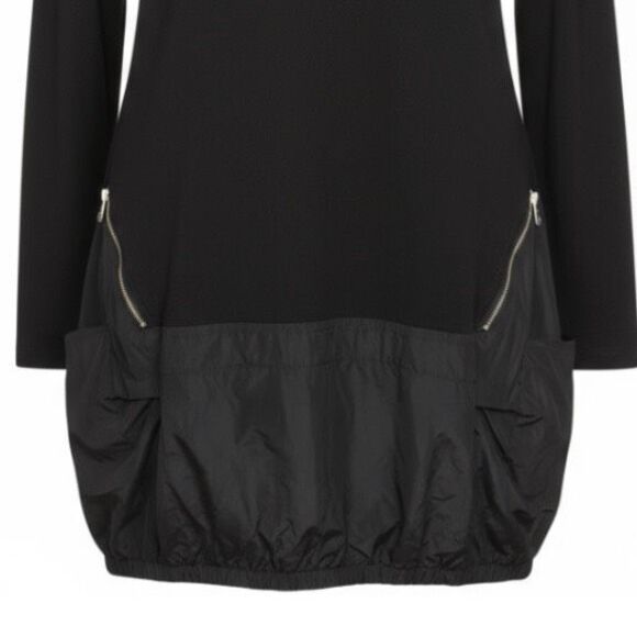 Comfy USA XL Black Long Sleeve Zip Front Tunic Dress Modal Blend Made in USA - Picture 4 of 6